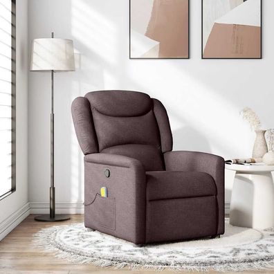 vidaXL Massagesessel Dunkelbraun Stoff