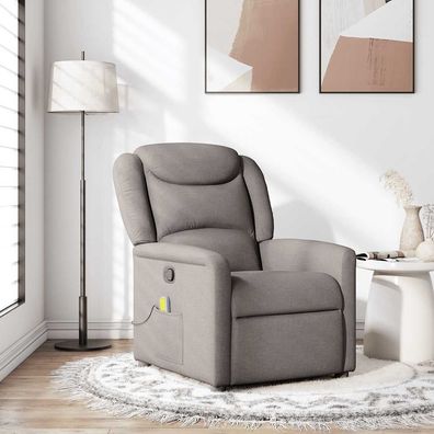 vidaXL Massagesessel Taupe Stoff
