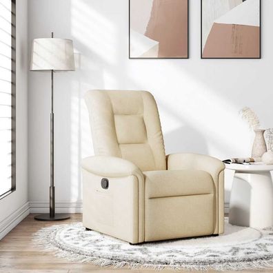 vidaXL Relaxsessel Creme Stoff