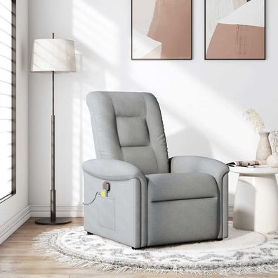 vidaXL Massagesessel Hellgrau Stoff