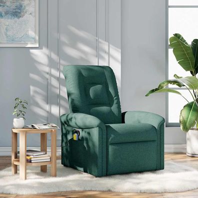 vidaXL Massagesessel Dunkelgrün Stoff