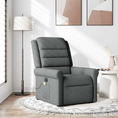 vidaXL Massage-Relaxsessel, Stoff, Dunkelgrau