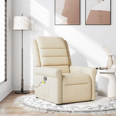 vidaXL Massagesessel Creme Stoff