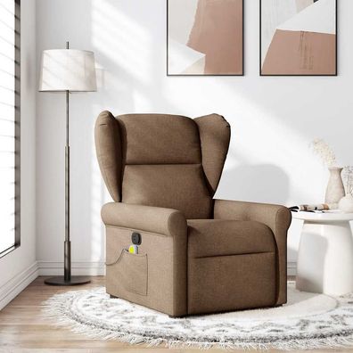 vidaXL Massagesessel Braun Stoff