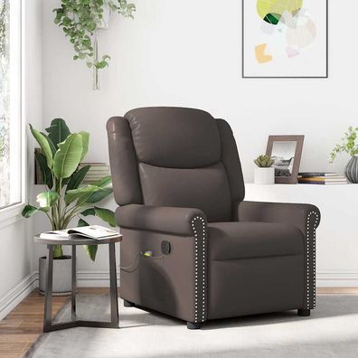 vidaXL Massagesessel Braun Glänzendes Kunstleder