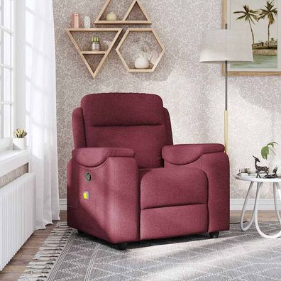 vidaXL Massagesessel Weinrot Stoff