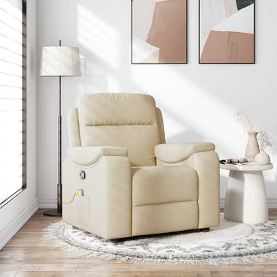 vidaXL Massagesessel Creme Stoff