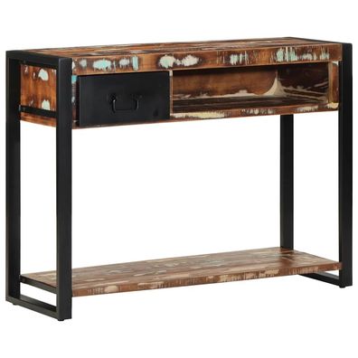 vidaXL Konsolentisch Mehrfarbig 100x35x75 cm Massivholz Altholz