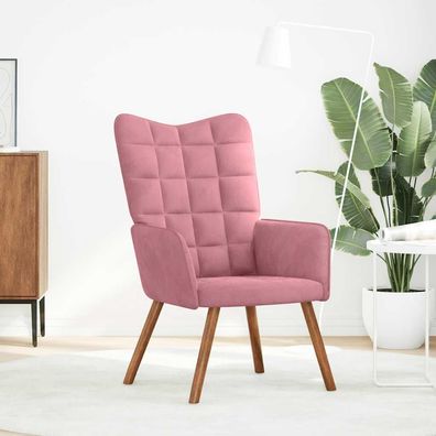 vidaXL Relaxsessel Rosa Samt