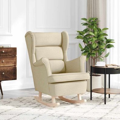 vidaXL Schaukelsessel Creme 74x90x102 cm Stoff