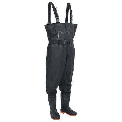 vidaXL Wathose mit Stiefeln und Gürtel Schwarz Größe 38