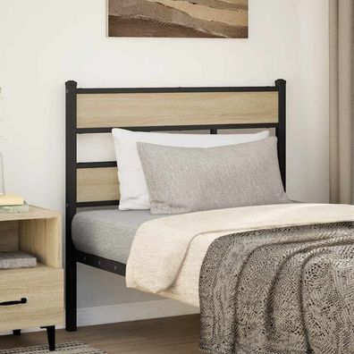 vidaXL Ersatz-Kopfteil Sonoma-Eiche 107 cm Eisen und Holzwerkstoff