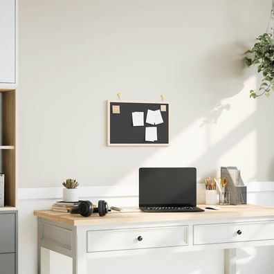vidaXL Kreidetafel mit massivem Kiefernholzrahmen Schwarz 40x30 cm