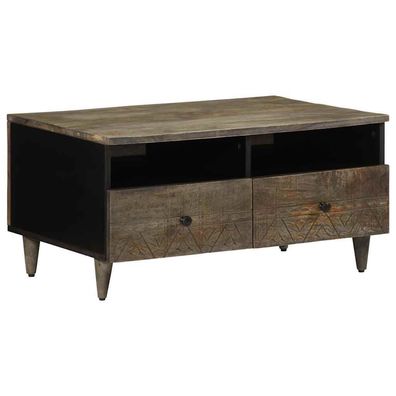 vidaXL Couchtisch Hellgrau 80x54x40 cm Massivholz Mango