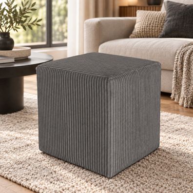 Best For Home Sitzwürfel Pouf Hocker Samt gepolstert Fußhocker modern Wohnzimmer Flur