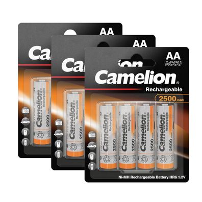 12x Camelion Akku Accu HR6 AA Mignon 2500mAh 1,2V inkl. Box