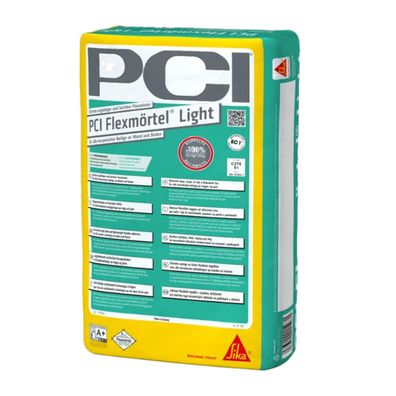 PCI Flexmörtel Light 12,5 kg – Flexibler Fliesenkleber für Wand & Boden innen & außen