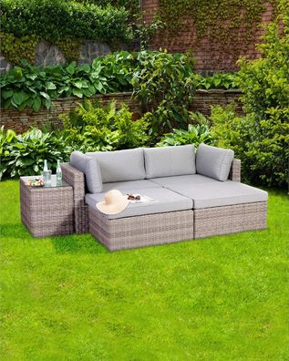 Gartenlounge-Set Rattan Palma Rattanlounge inkl. Auflagen Ecklounge Sitzecke Lounge