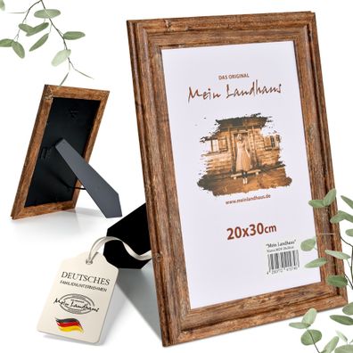 Mein Landhaus Bilderrahmen Narva Walnuss mit Echtglas