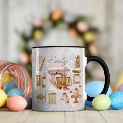 Personalized Baking Tasse mit Namen, Backen Geschenk für Bäckerin zum Geburtstag