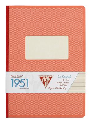 Clairefontaine 1951 Heft Leinen A5 192Bl lin rot