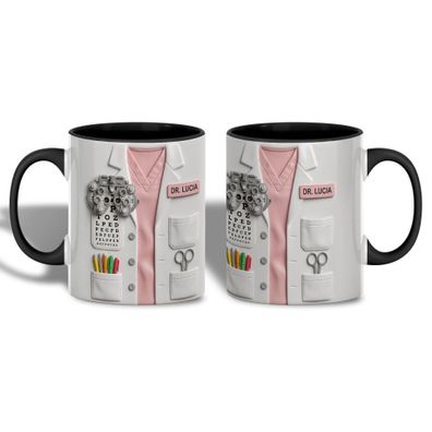 Personalized Optometrist Gift Tasse mit Namen für Augenärztin, Weihnachtsgeschenk