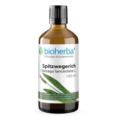 Bioherba Spitzwegerich Plantago lanceolata L. Tropfen Tinktur