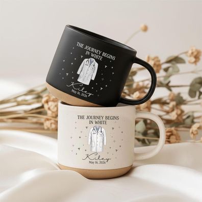 Personalized White Coat Ceremony Tasse mit Namen & Datum, Medizinstudium Abschluss
