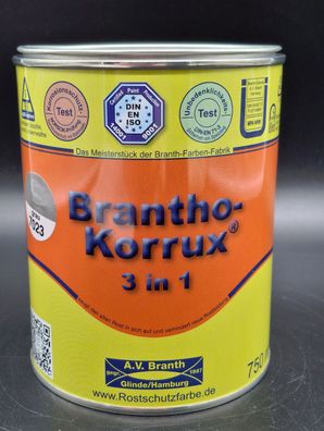 750ml Brantho Korrux 3in1 Betongrau RAL 7023 Rostschutz & Metallschutz Farbe