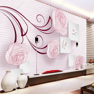 Fototapete Rosen Rosa Blumen Modern Wohnzimmer Wandbild Floral Tapete XXL 10949