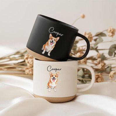 Pet Portrait Tasse Personalisiert mit Namen Hund Katze Weihnachtsgeschenk Tierfans