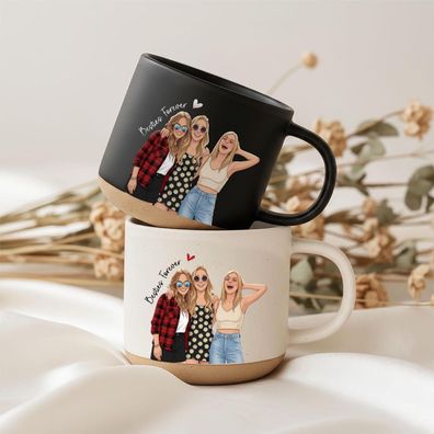 Bestie Tasse Personalisiert mit Foto Aquarell Beste Freundin Weihnachtsgeschenk