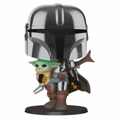 Funko POP Figur Star Wars Mandalorianer mit Yoda Kind 25cm