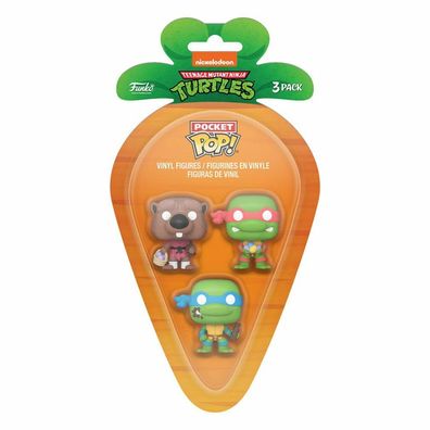 Funko Teenage Mutant Ninja Turtles Pocket POP! Vinyl Figuren 3er-Pack L/R/S 4 cm