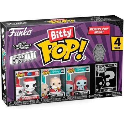 Funko Blister 4 Figuren Bitty POP Disney Nightmare Before Christmas Santa Jack
