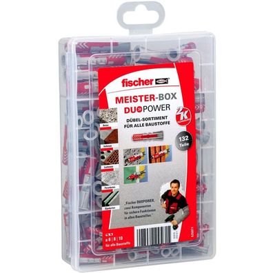 Fischer Meister-Box Duopower (hellgrau/rot, 132-teilig)