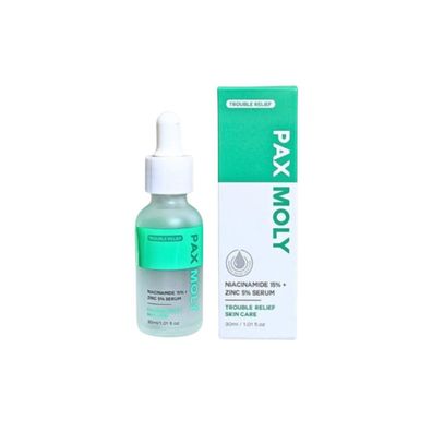PaxMoly Trouble Relief, Niacinamid 15% + Zink 5%, aufhellend/reinigend, Serum 30ml