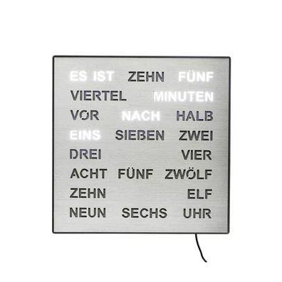 AMS - 1245 - Wand- Tischuhr - Quarz - Wortuhr - 28x28cm