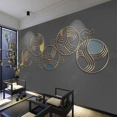 Fototapete Abstrakte Kreise & Linien - Modernes 3D-Design in Anthrazit 10978