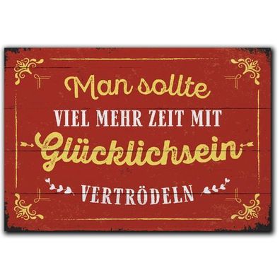 LANOLU Fotomagnet Glücklichsein vertrödeln - 8x5,5 cm