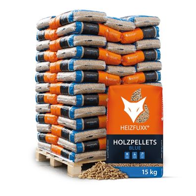 Heizfuxx Blue ENplus A1 Holzpellets Weichholz 15kg x 65 Sack 975kg Palette