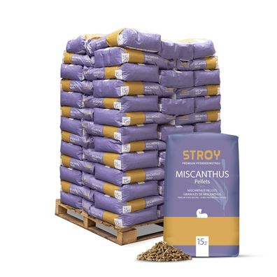 STROY Miscanthus Pellets Einstreu 15kg x 65 Sack 975kg Palette