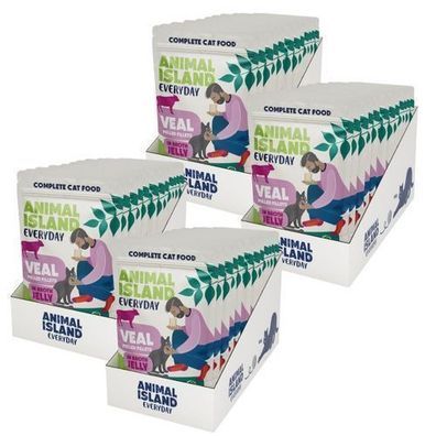 Animal Island NEUES JELLY JEDEN TAG Gezupfte Kalbsfilets in Gelee 48 x 85 g