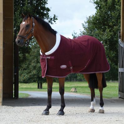 Weatherbeeta Sherpa Fleece Cooler Standard - maroon/white