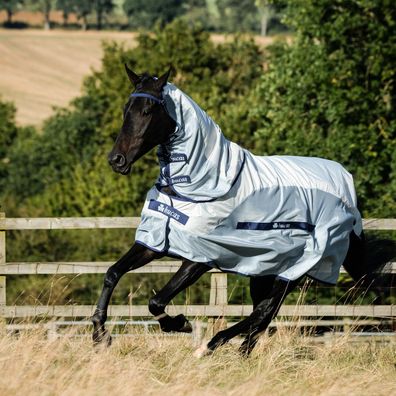 Bucas Buzz-Off Rain & Neck - Silver/Blue