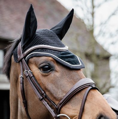 Kentucky Horsewear Fliegenmütze Wellington Basic Velvet - schwarz, Full