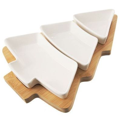 Weiße Porzellan-Snackschalen Whiteline 28 cm 4 Stück