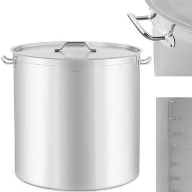 Stahltopf mit Deckel und Messskala für Gas- und Elektroherde (Induktion) 170 l