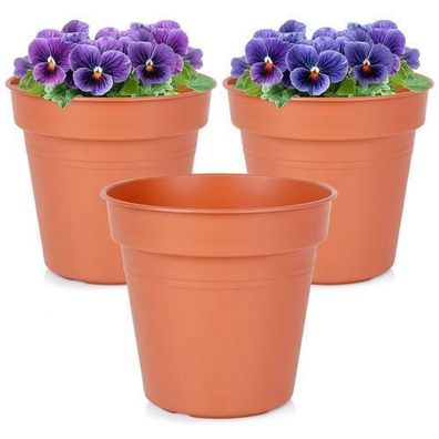 Runder Kunststoff-Gartentopf 15 cm 3 Stück
