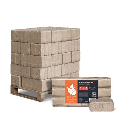 Heizfuxx RUF Red Holzbriketts Hartholz 10kg x 30 Gebinde 300kg Palette